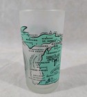 Michigan Souvenir Frosted Glass Blue 5  Tall Drinking Glass 
