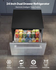 24 Inches Undercounter Refrigerator Stainless Steel Dual Drawer Fridge For Home