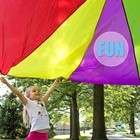 Rainbow Parachute Toy For Kids With Handle  10 Ft Play Parachute Game With 10   