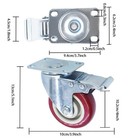 4 Pack 4  Heavy Duty Caster Set Wheels All Swivel   Brake Casters Red
