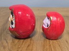 Set Of 2 Japanese Daruma Dolls Papier Mache Resilience   Good Luck 4 5    3 5 