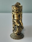 Vtg Cherub Lipstick Holder Hollywood Regency Style Gold Tone Filigree 