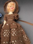 Trio Of Vintage Hard Plastic Dolls With Hand Crocheted Clothes-all Have Issues