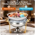 4 6pack Chafing Dish Buffet Set  9qt Round 316 Stainless Steel Chafer For W clip