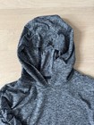 Athleta Girl M 8-10 Gray Space Dye Ruched Long Sleeve Lightweight Hooded Shirt