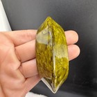 Vintage Bangle Bracelet Green Marbled Chunky Pointed Resin 8 5 