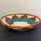 African Woven Coiled Wall Basket Bowl 7    Handmade Boho Decor Rustic Tribal