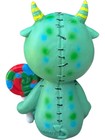 Furry Bones Mogu Figurine     Cute Green Monster Skeleton With Lollipop