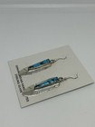 Navajo Handmade Sterling Silver Turquoise Signed Earrings By Yazzie    