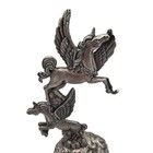 Vintage 9  Tall Pewter Unicorn Figurine Tiered Figurine Metal Cw
