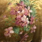 Antique Silk   Satin Tea Cozies Moss Green Handpainted Violets