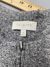Talbots Womens Jacket Blazer 14 Gray Full Zip Tweed Fuzzy Textured Office Work
