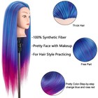 29  Synthetic Hair Mannequin Head Cosmetology Training Doll With Clamp Braid Set