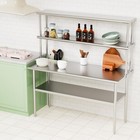 Stainless Steel Double Overshelf 12 x60  - Commercial 2-tier Prep   Work Table S