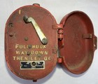 Vintage Federal Enterprises fire Alarm cast Iron Pull Lever Control Box chicago 
