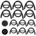 Dmx Cable 3 2 Ft  12 Pack Flexible 3 Pin Signal Xlr Male To Female Dmx Cable Wir