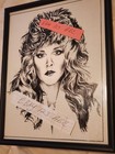 Super Rare 1980s Large Stevie Nicks Black   White 14x11 Picture Sketch Art Print