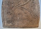 Antique Salvage Cast Iron Door For Stove Floral Scroll Fleur-de-lis Motif Patina