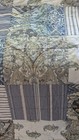 2 Pc Pottery Barn Full queen Sz Quilt Patcheork Blue gray Paisley stripe 91x85 