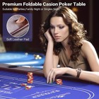 Poker Table 10 Player Texas Holdem Game Folding Casino Legs Cup Holders Metal