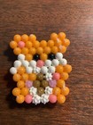 2    Handmade Perler Bead Fox Face Pixel Art Craft Orange White Cute Mini