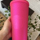 24 Oz Hot Pink Studded Starbucks Tumbler  New With Straw