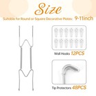 12 Pack Plate Hangers For The Wall  Suitable For 9-11 Inch Art Plate  Stainle   