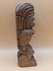 Hand Carved Wood Tiki Figure Polynesian Style Tribal Statue 6 25  Vintage Decor