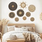 Lomohoo Set Of 9 Boho Wall Basket Decor Wicker Woven Wall Basket Decoration