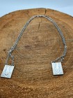 Silver Tone Scapular Necklace Our Lady Of Mount Carmel Saint Charm Double Chain