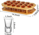 16 Shot Glass Server Tray Set  1 Oz Shot Glass Set With Bamboo Tray  Party Servi