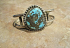 Petite   Small Vintage Navajo Sterling Silver Royston Turquoise Bracelet