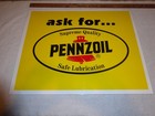 Vintage Original Pennzoil Safe Lubrication 22 5  X17  Metal 2 Sided Gas Oil Sign