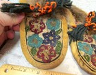 Vintage Alaska Hand Made Beaded Fur   Leather Moccasin Slippers  Cute Decor