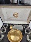 Vintage Metal  Plastic And Glass Portable Communion Set In Travel Case