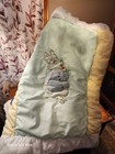 Vtg Beatrix Potter Peter Rabbit Baby Crib Nursery Quilt Blanket Blue -