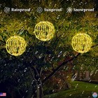Set Of 3 Warm White Led Light Balls     Hanging Globe Lights For Outdoor Decor