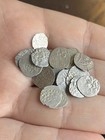 Lot Of 3 1300-1400s Akte Turkish Ottoman Empire Medieval Silver Old 1 Coin