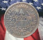 1861 Confederate Half Dollar Silver Plated Novelty Coin Modern Restrike Token