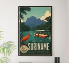 Suriname - Mount Kasishma - - Vintage Travel And Tourism Poster 