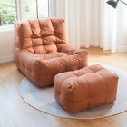 Giant Bean Bag Chair With Ottoman Comfy Lazy Sofa Lounger Seat For Adults