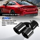 Gloss Black Exhaust Tips For Bmw G20 M340i G22 M240i G42 M440i M Sport 19-26