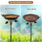 Metal Outdoor Bird Baths 37 Inches Tall Freestanding Birdbaths 5-pronged