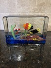 Murano Glass Fish Block Aquarium Three Fish 5 1 2    Beautiful Great Condition