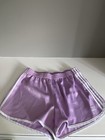 Adidas Originals Women   s Purple Athletic Shorts White Trim Elastic Waist L