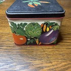 Vintage 1993 Potpourri Press Vegetable Decor Metal Tin Box Container Canister