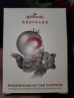 2019 Hallmark Keepsake Ornament Mischievous Kitten Surprise Gray blue Cat Nib Ne