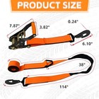 2   X 114   Heavy Duty Adjustable Car Tie Down Straps With Snap Hook For 