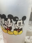 Vintage Disney Mickey Mouse Plastic Cups Set 2 Red   Frosted With Graphics