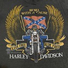 Vintage 1980   s Harley Davidson Rebel With A Cause Confederate T Shirt Sz Large